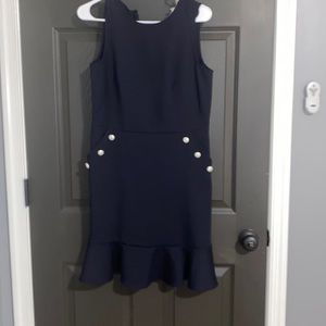 LOFT Navy dress with pearl pockets
